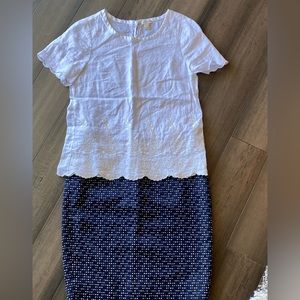 J Crew skirt and blouse set